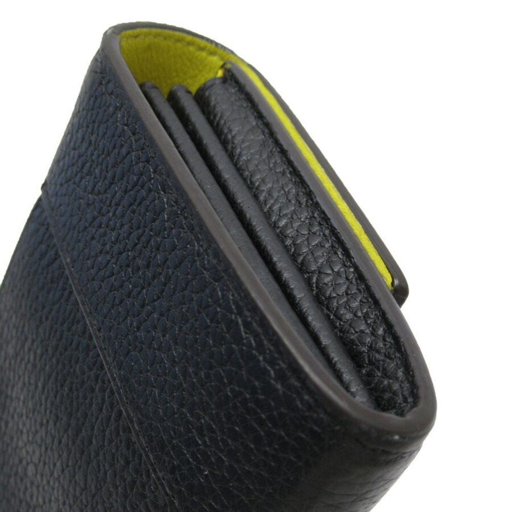 Celine Flap Multi Function Long Wallet Black Leat… - image 3